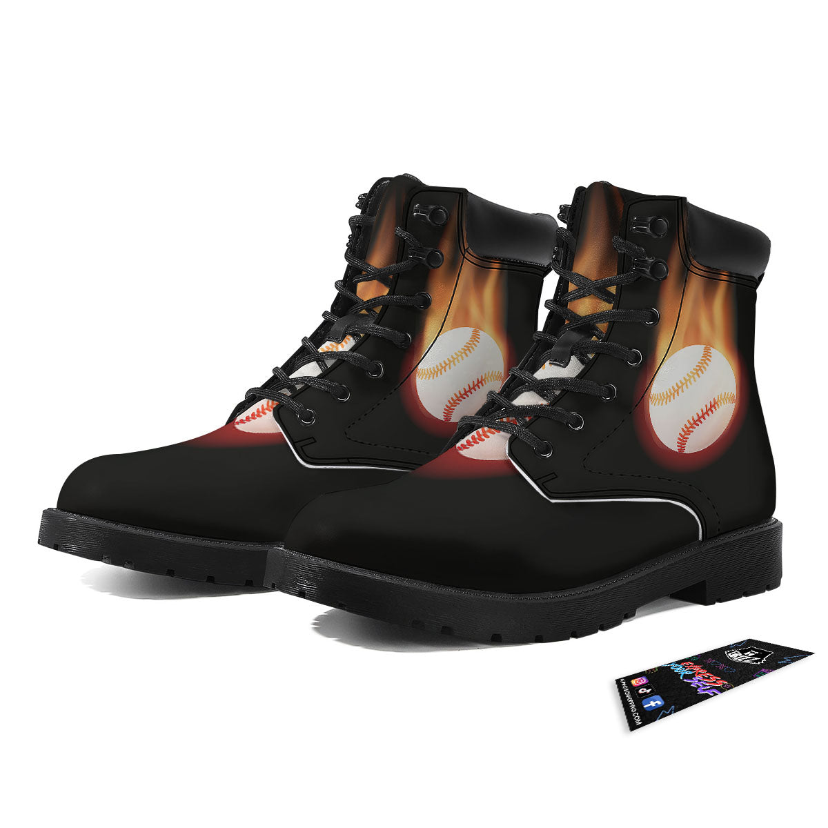 Softball Fireball Print Boots-grizzshop