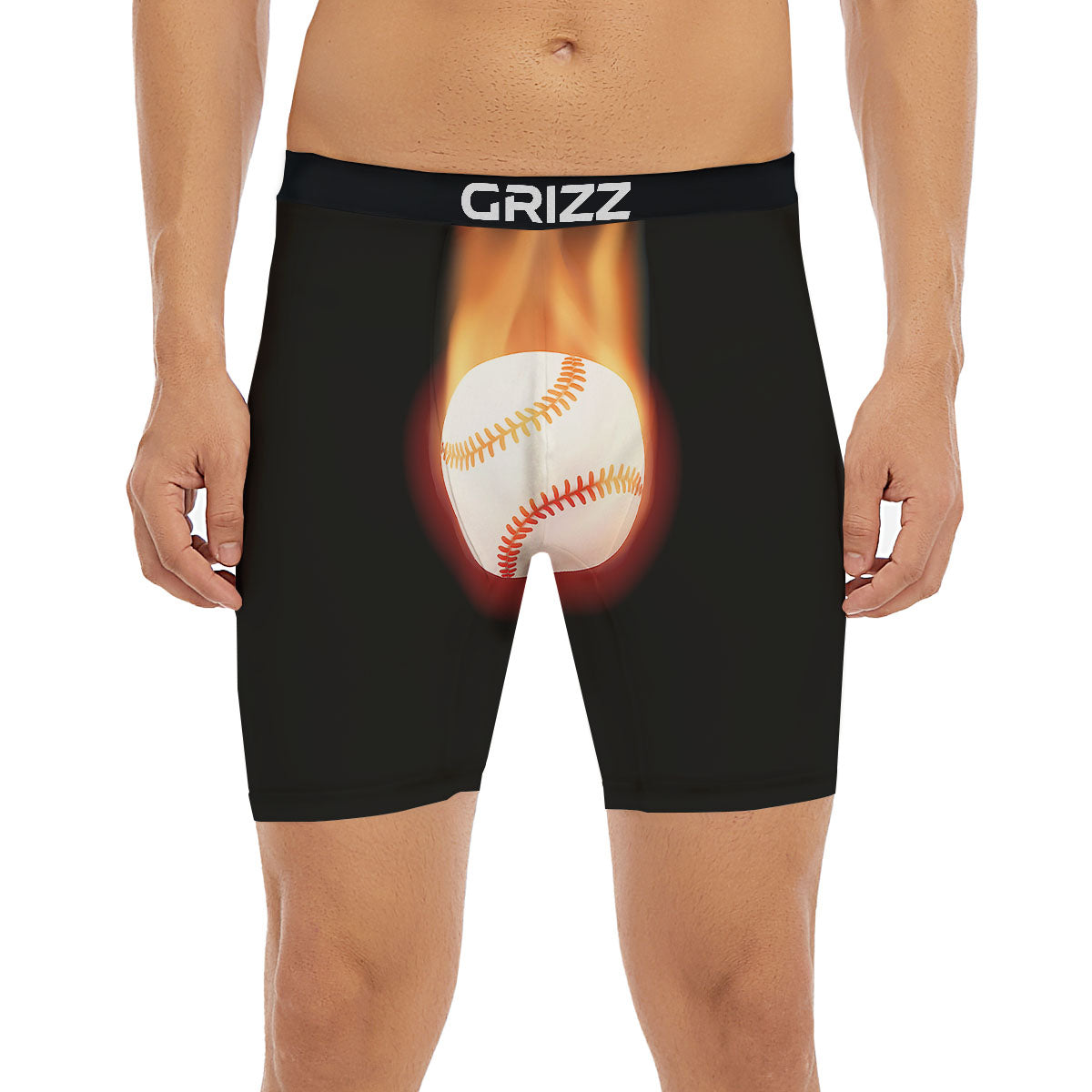 Softball Fireball Print Boxer Briefs-grizzshop