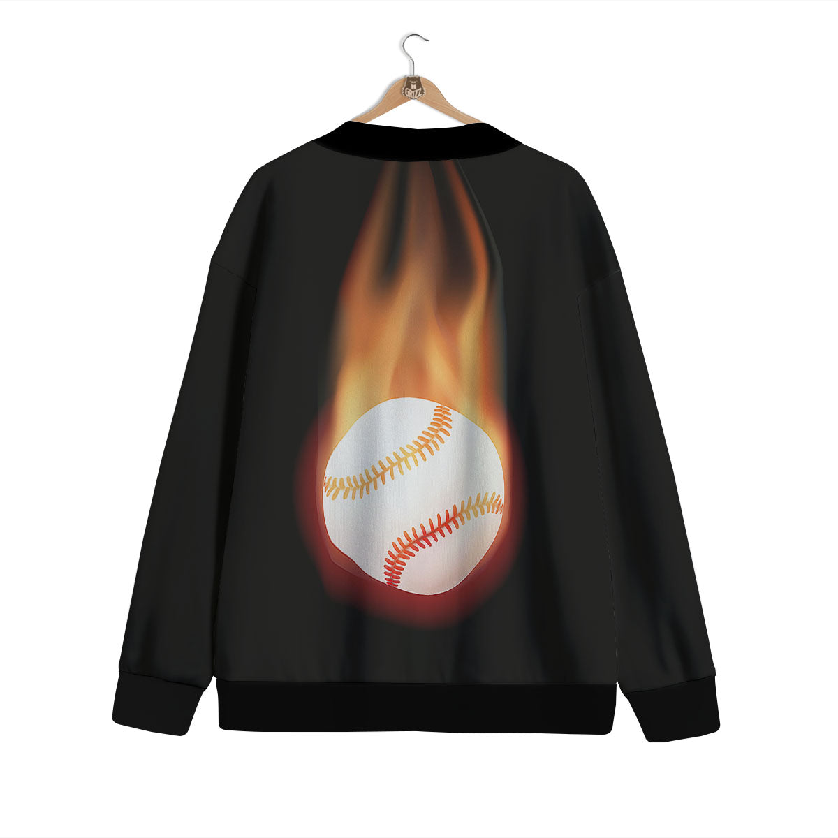 Softball Fireball Print Cardigan-grizzshop