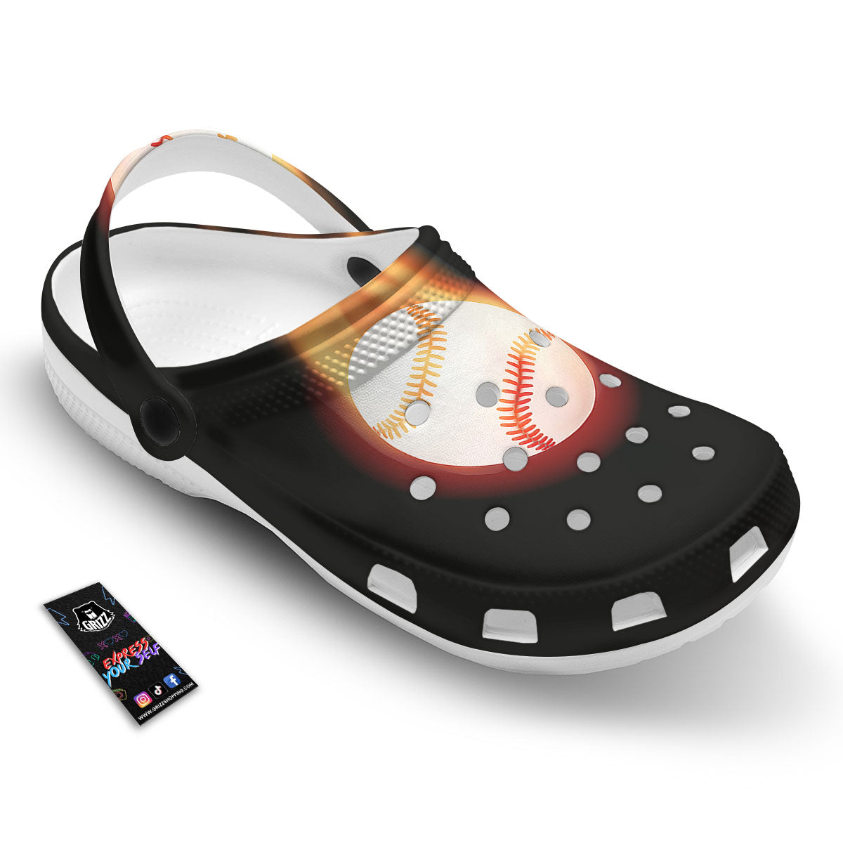 Softball Fireball Print Clog-grizzshop