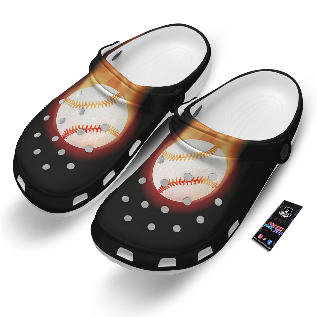 Softball Fireball Print Clog-grizzshop