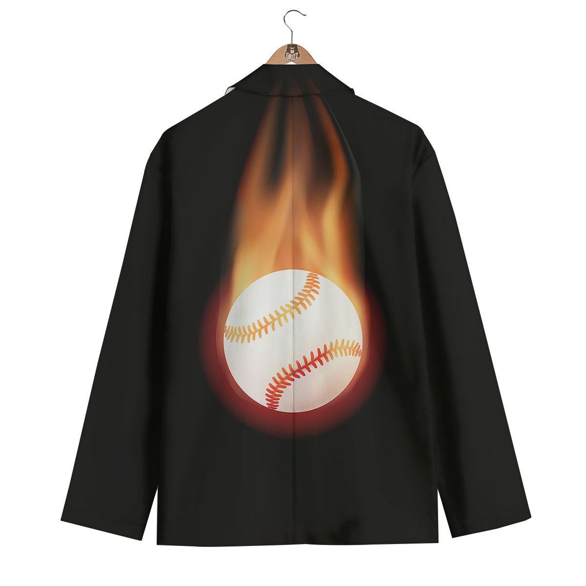 Softball Fireball Print Men's Blazer-grizzshop