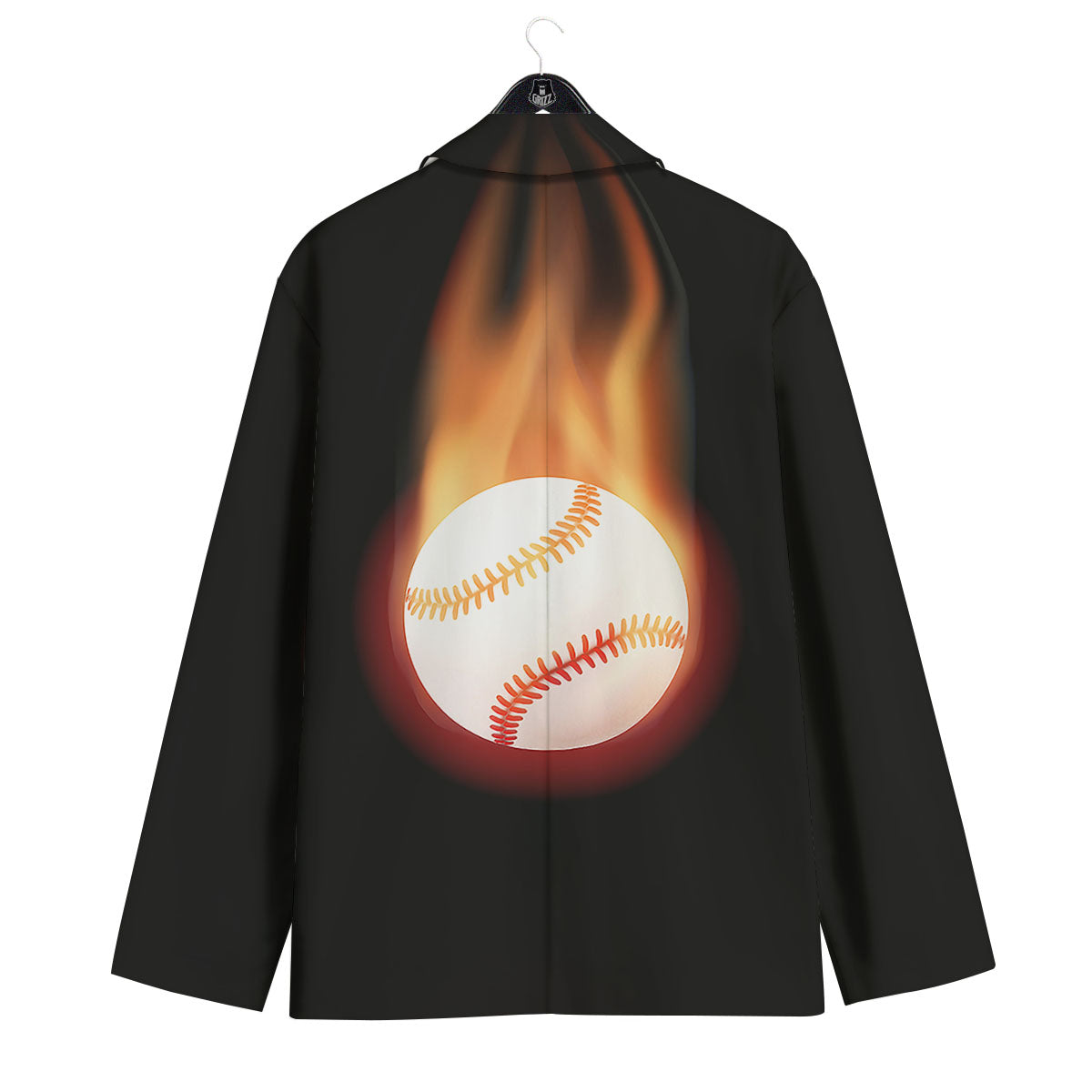 Softball Fireball Print Men's Sport Coat-grizzshop