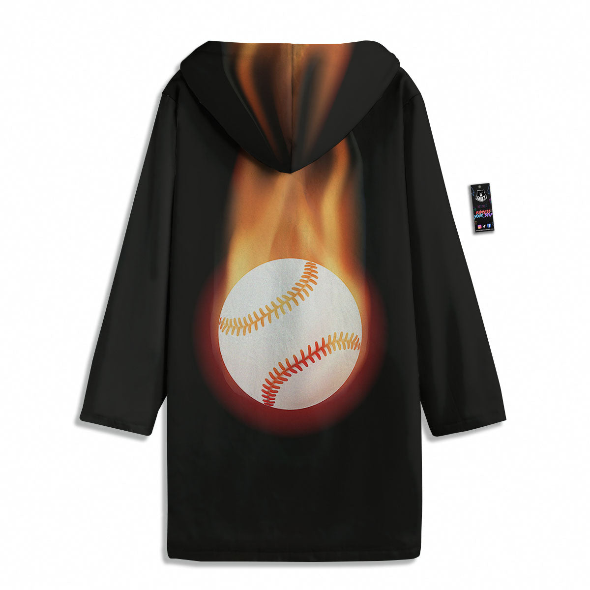 Softball Fireball Print Men's Windbreaker Jacket-grizzshop