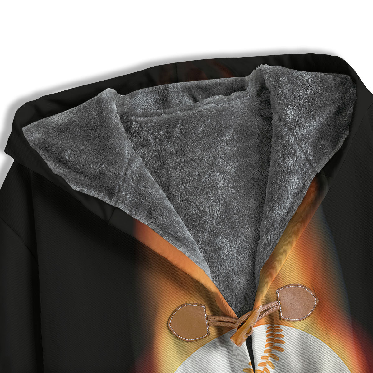 Softball Fireball Print Men's Windbreaker Jacket-grizzshop