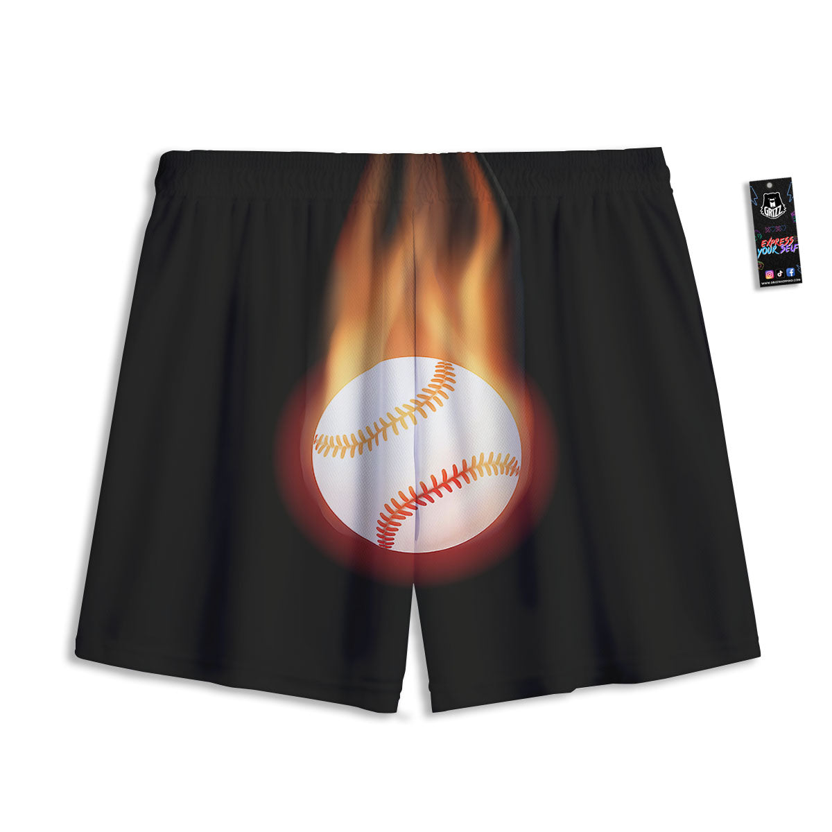 Softball Fireball Print Mesh Shorts