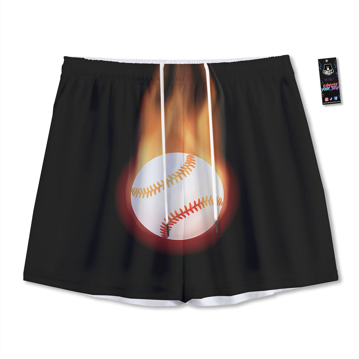 Softball Fireball Print Mesh Shorts