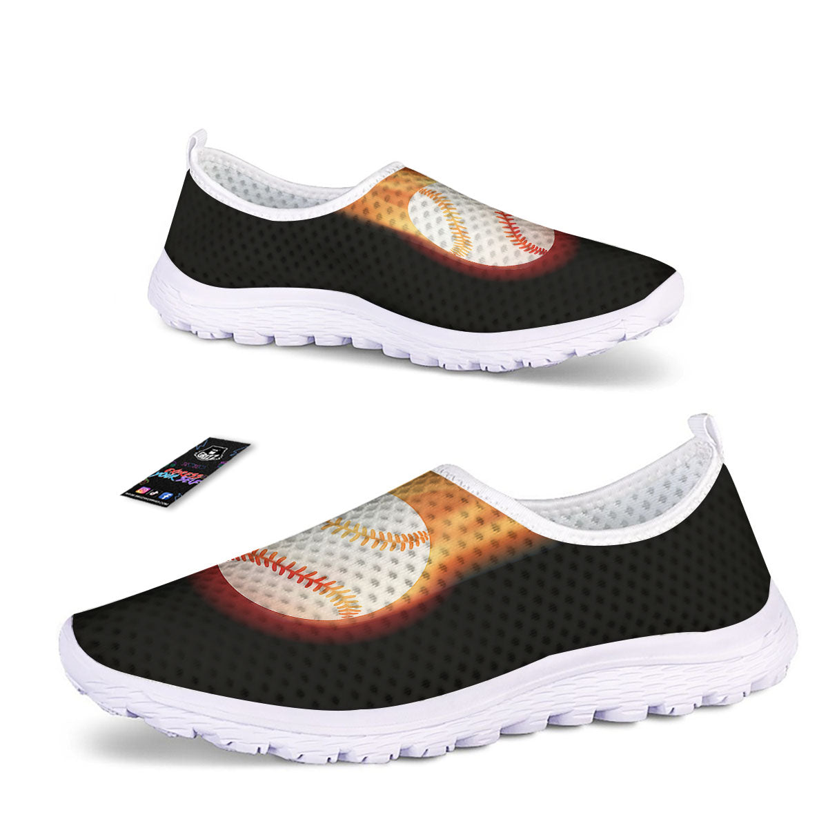 Softball Fireball Print Nurse Shoes-grizzshop