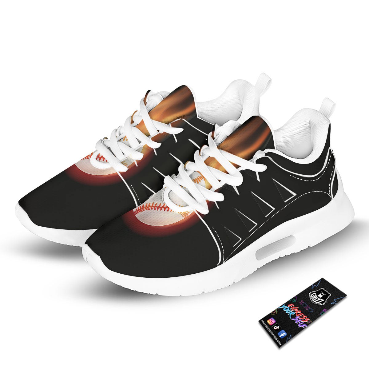 Softball Fireball Print Tennis Shoes-grizzshop