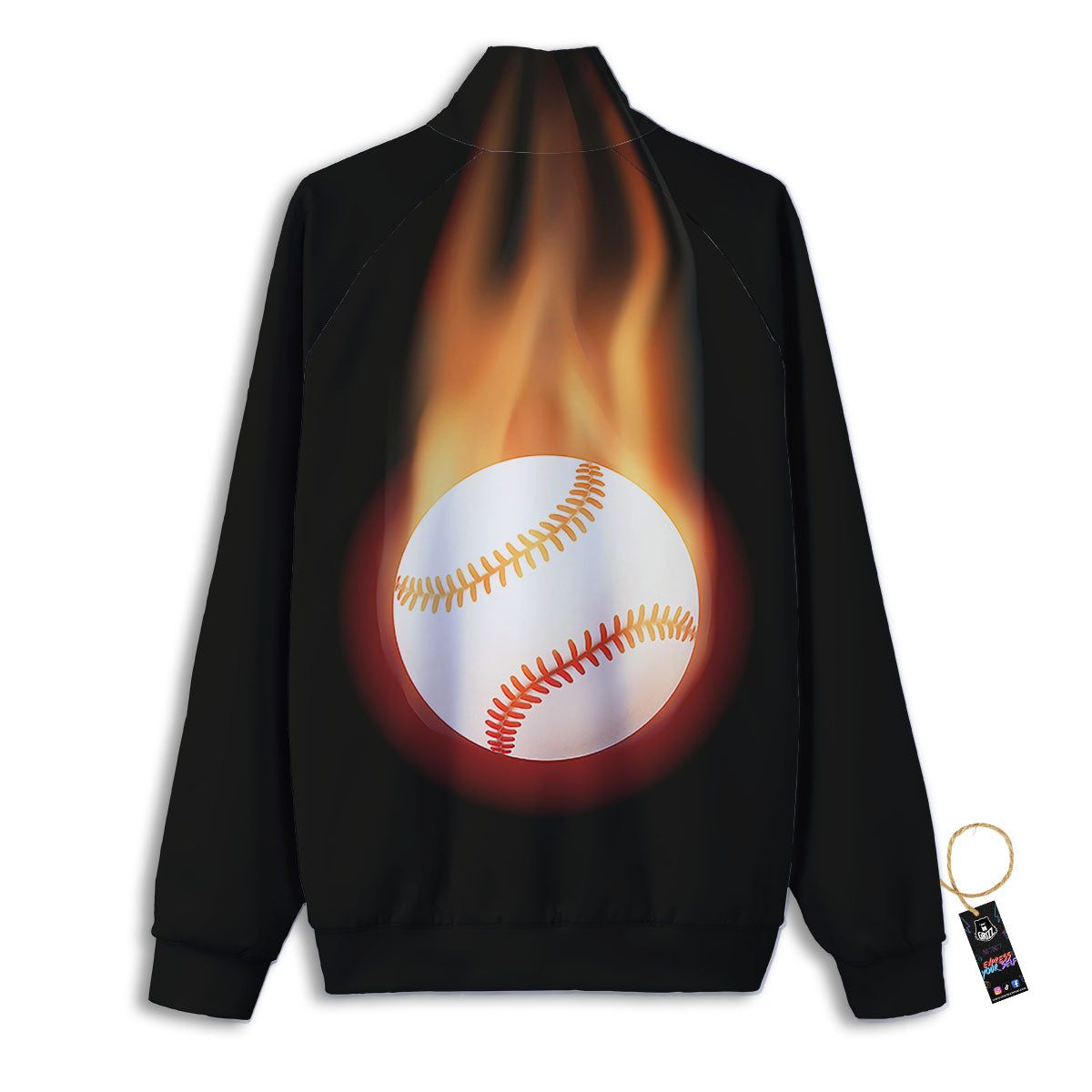 Softball Fireball Print Track Jacket-grizzshop