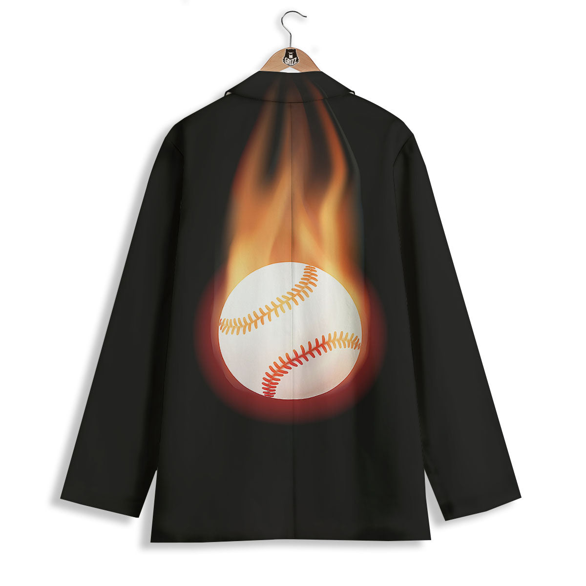 Softball Fireball Print Women's Blazer-grizzshop