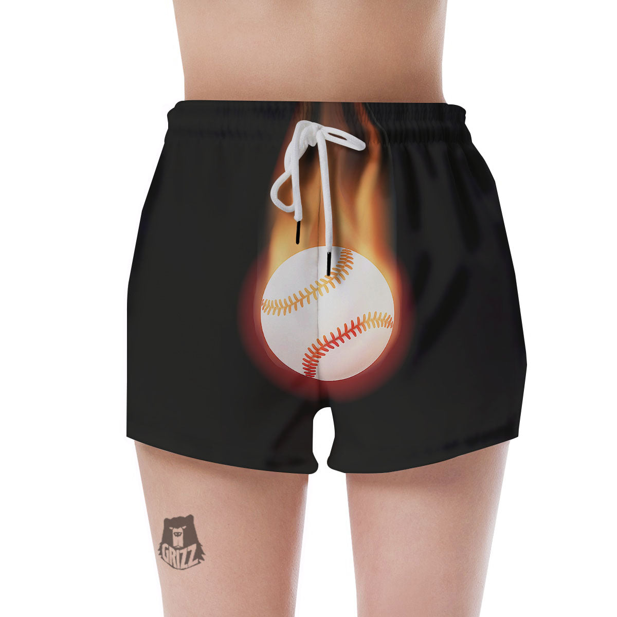 Softball Fireball Print Women's Shorts-grizzshop