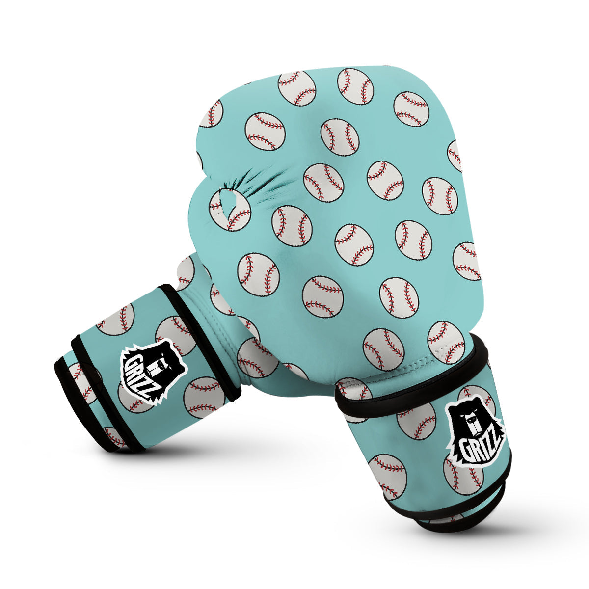 Softball Pattern Print Boxing Gloves-grizzshop