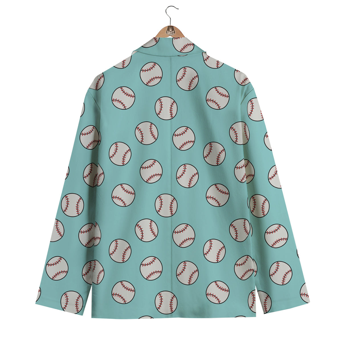 Softball Pattern Print Men's Blazer-grizzshop