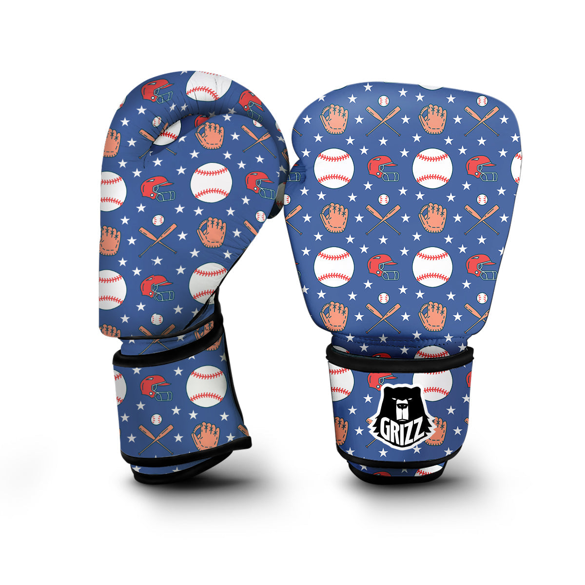 Softball Print Pattern Boxing Gloves-grizzshop