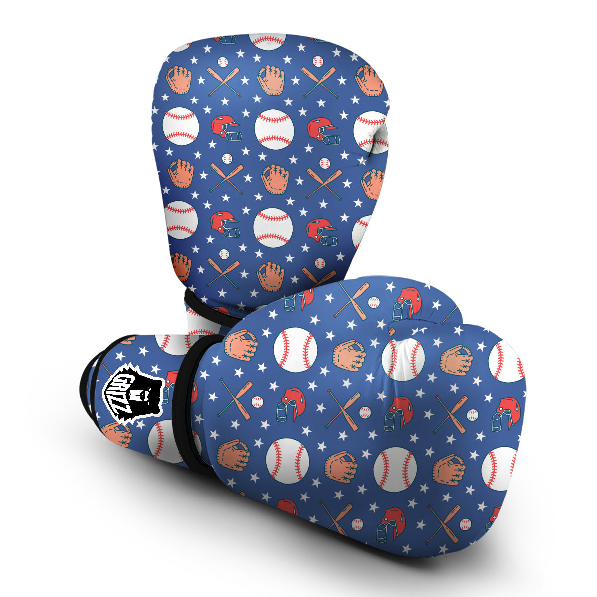 Softball Print Pattern Boxing Gloves-grizzshop