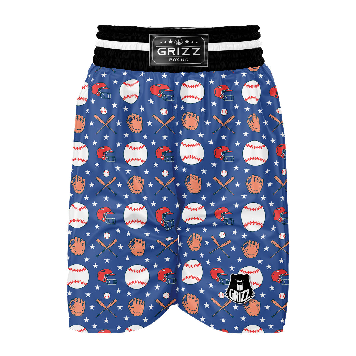 Softball Print Pattern Boxing Shorts-grizzshop