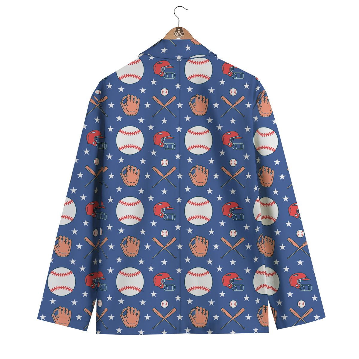Softball Print Pattern Men's Blazer-grizzshop
