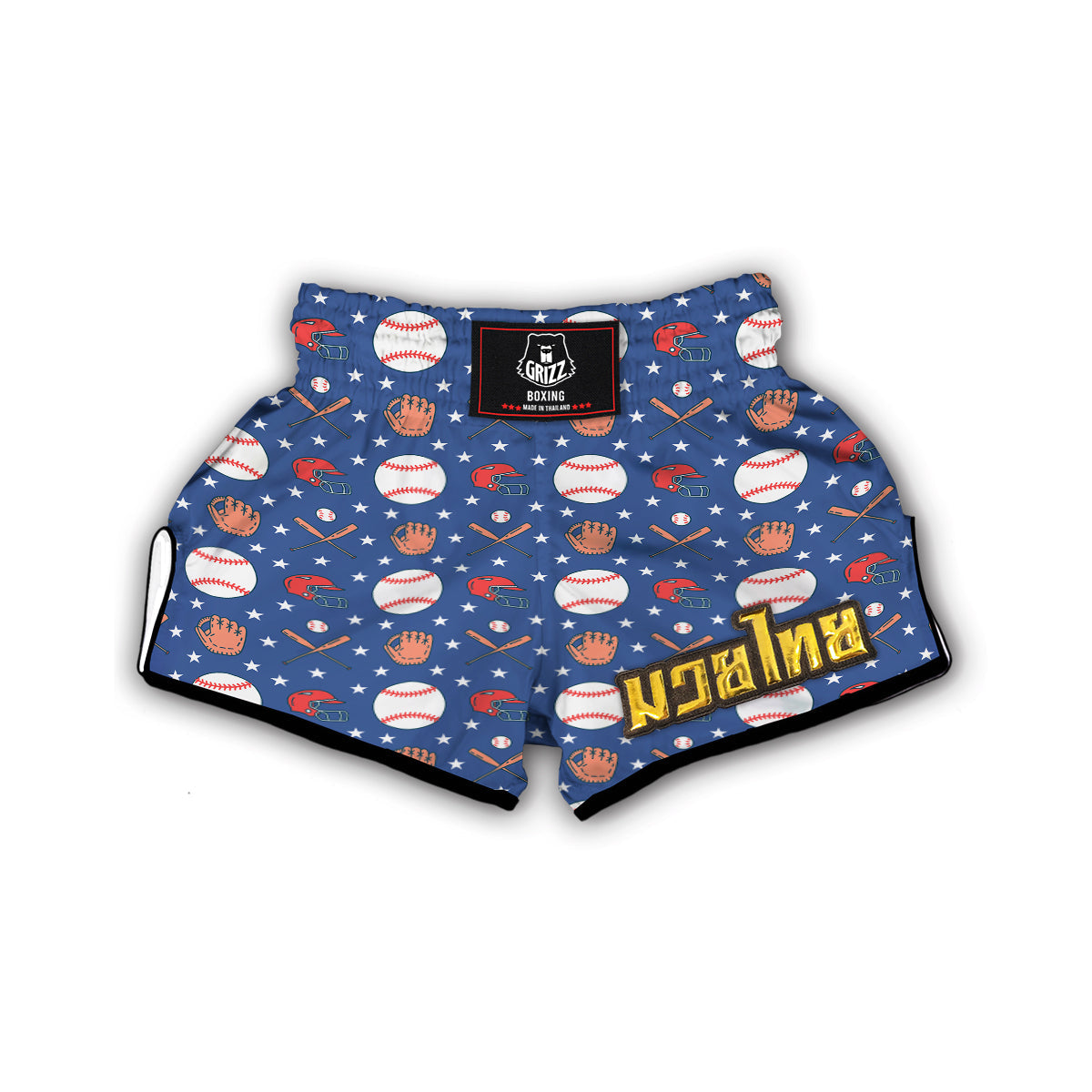 Softball Print Pattern Muay Thai Boxing Shorts-grizzshop