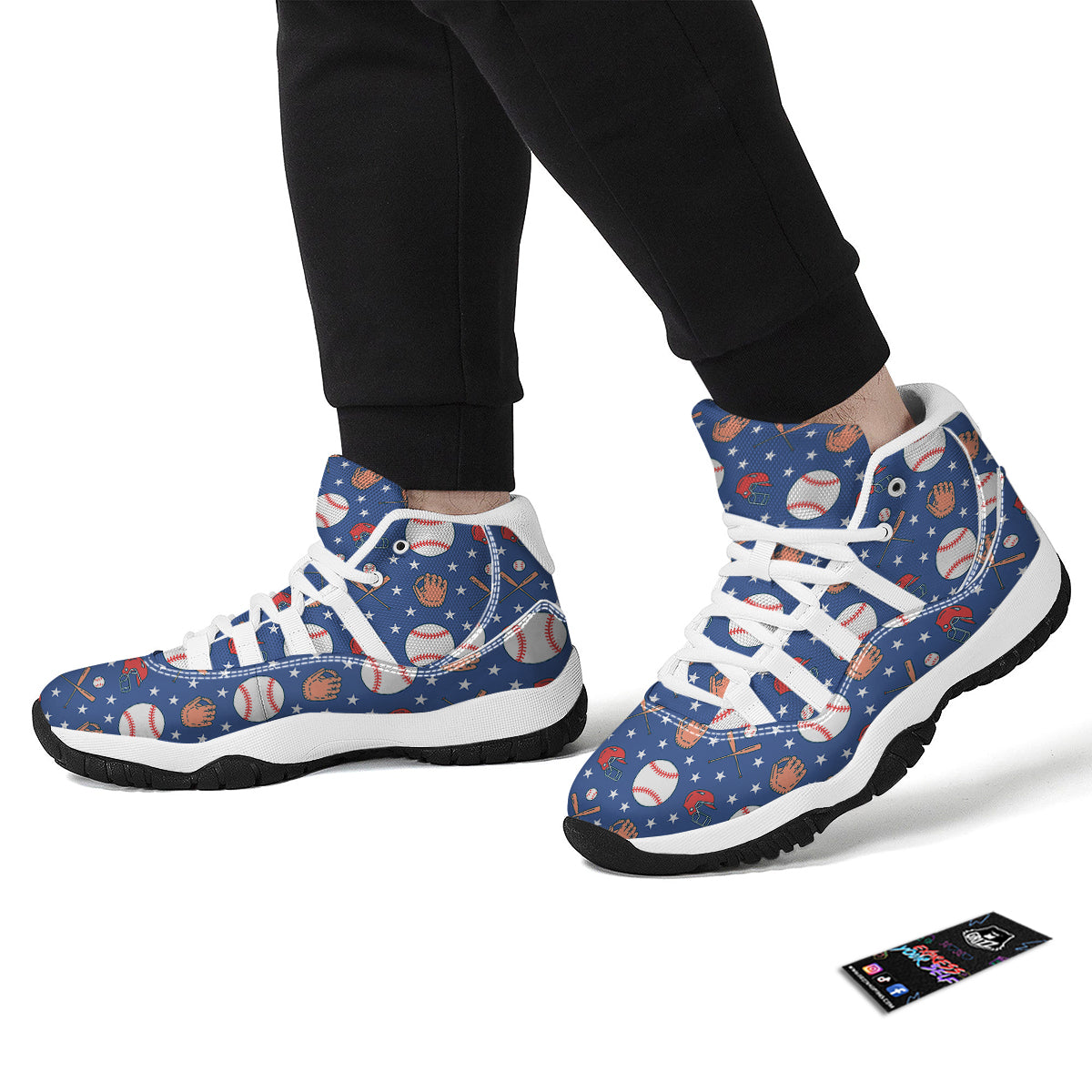 Softball Print Pattern White Bball Shoes-grizzshop
