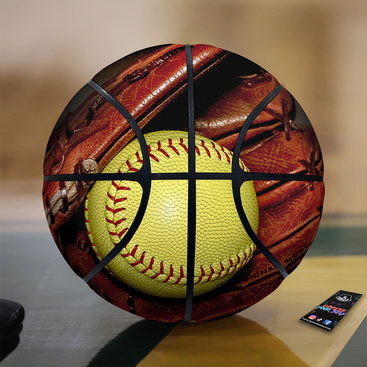 Softball Yellow Print Basketball
