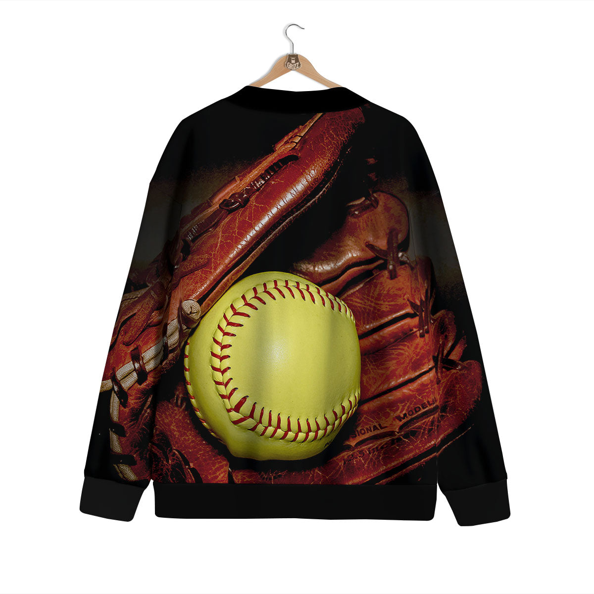 Softball Yellow Print Cardigan-grizzshop