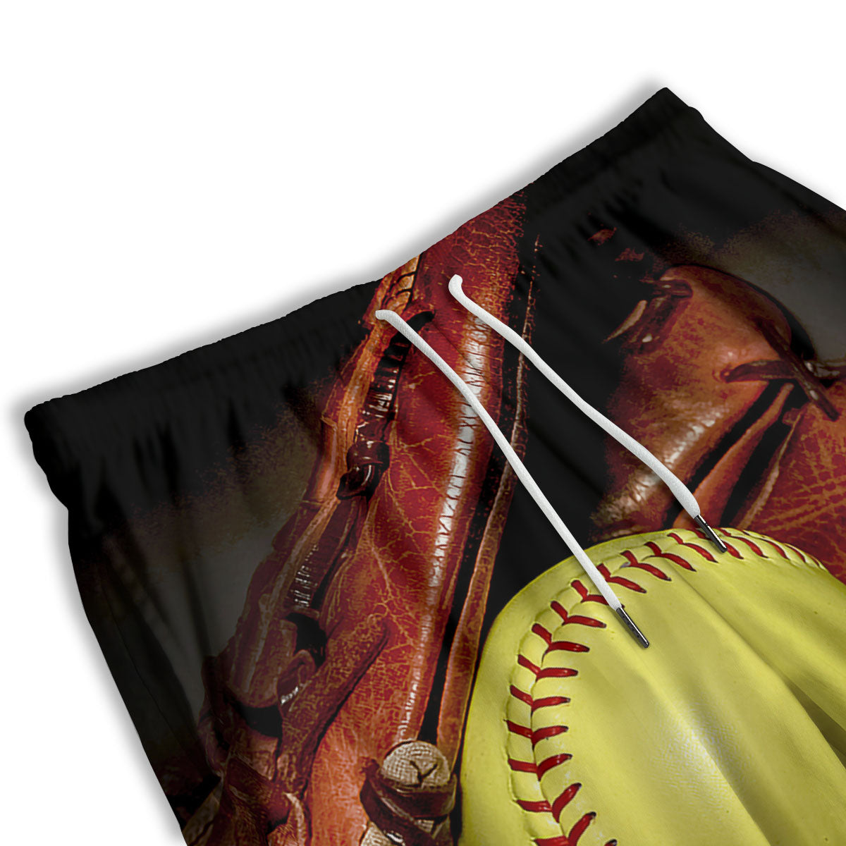 Softball Yellow Print Men's Athletic Shorts