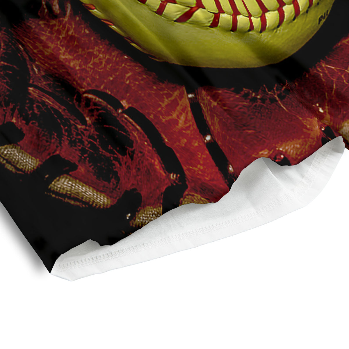 Softball Yellow Print Men's Athletic Shorts