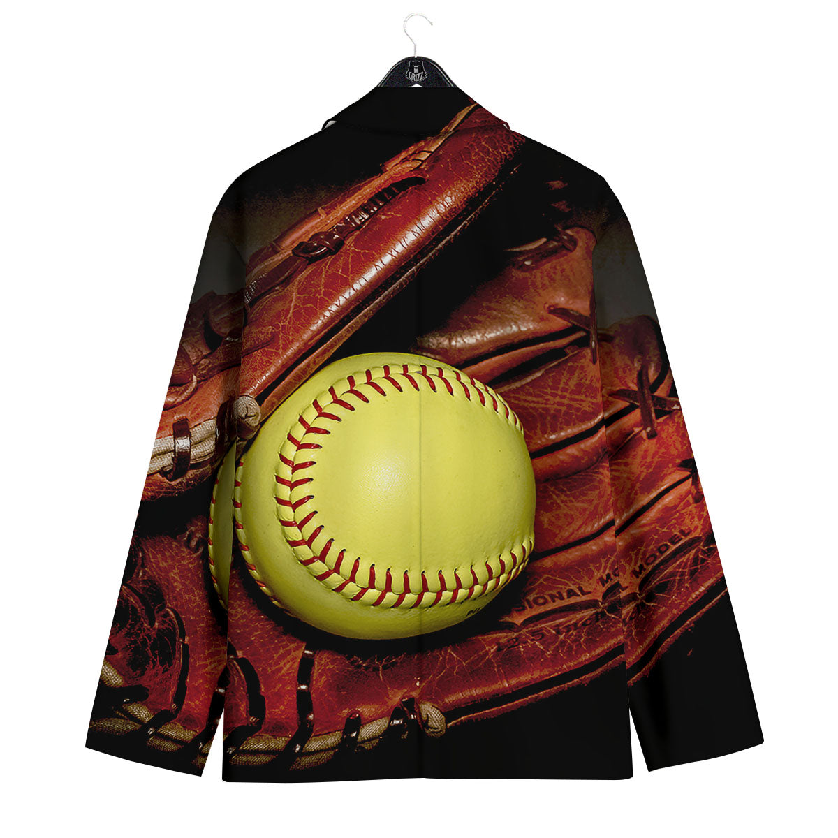Softball Yellow Print Men's Sport Coat-grizzshop