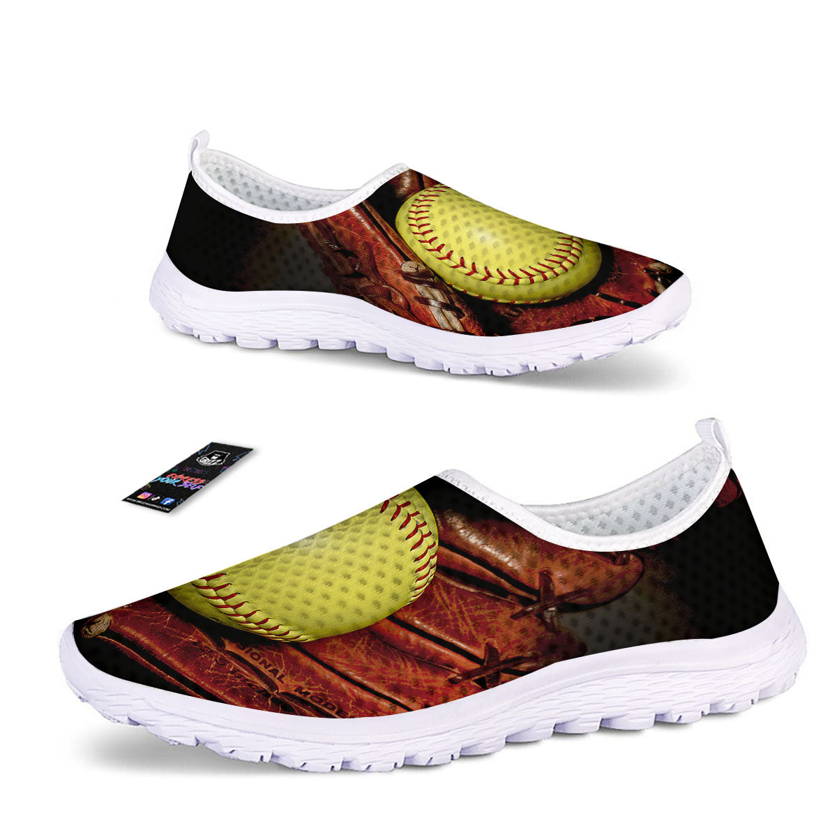 Softball Yellow Print Nurse Shoes-grizzshop