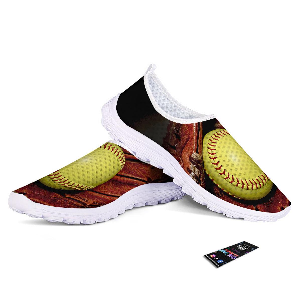 Softball Yellow Print Nurse Shoes-grizzshop