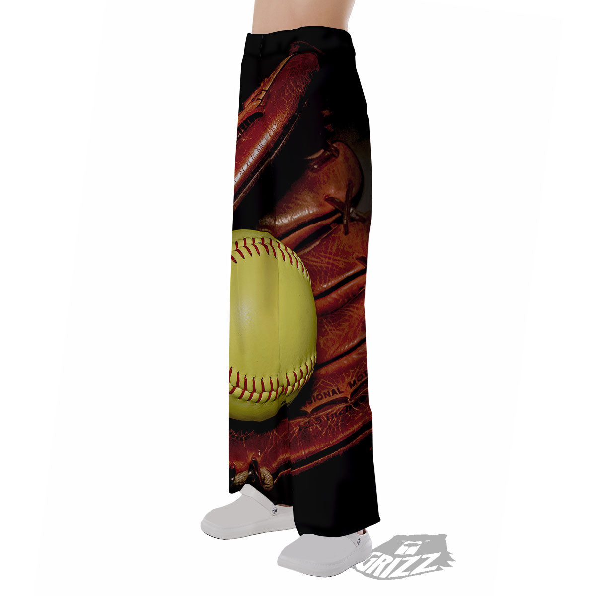 Softball Yellow Print Pajama Pants-grizzshop