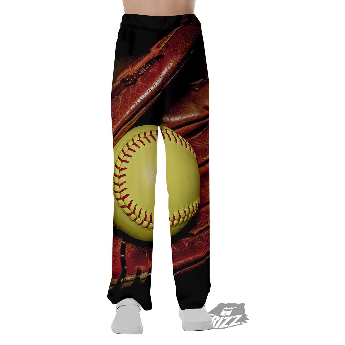 Softball Yellow Print Pajama Pants-grizzshop