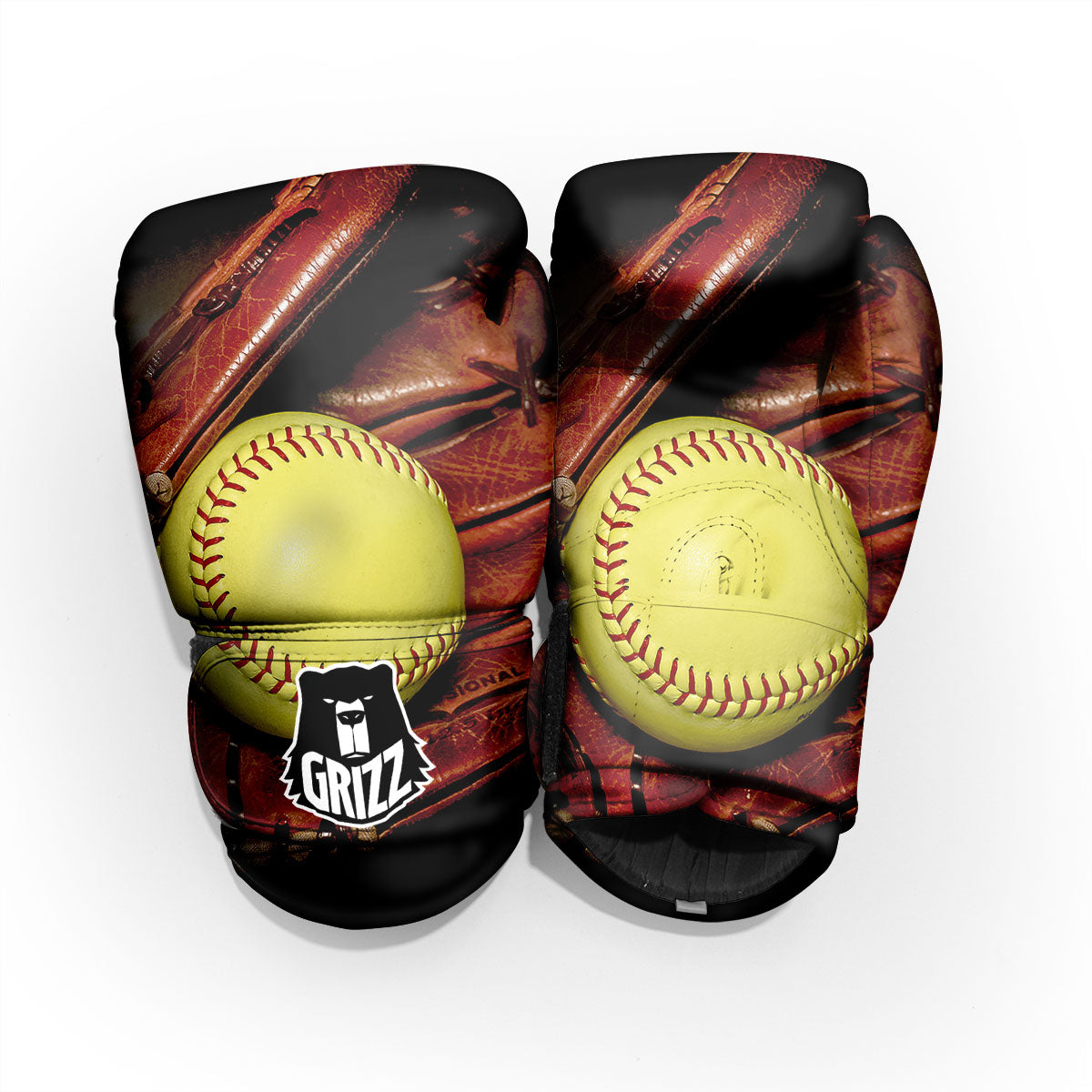 Softball Yellow Print Pro Boxing Glove
