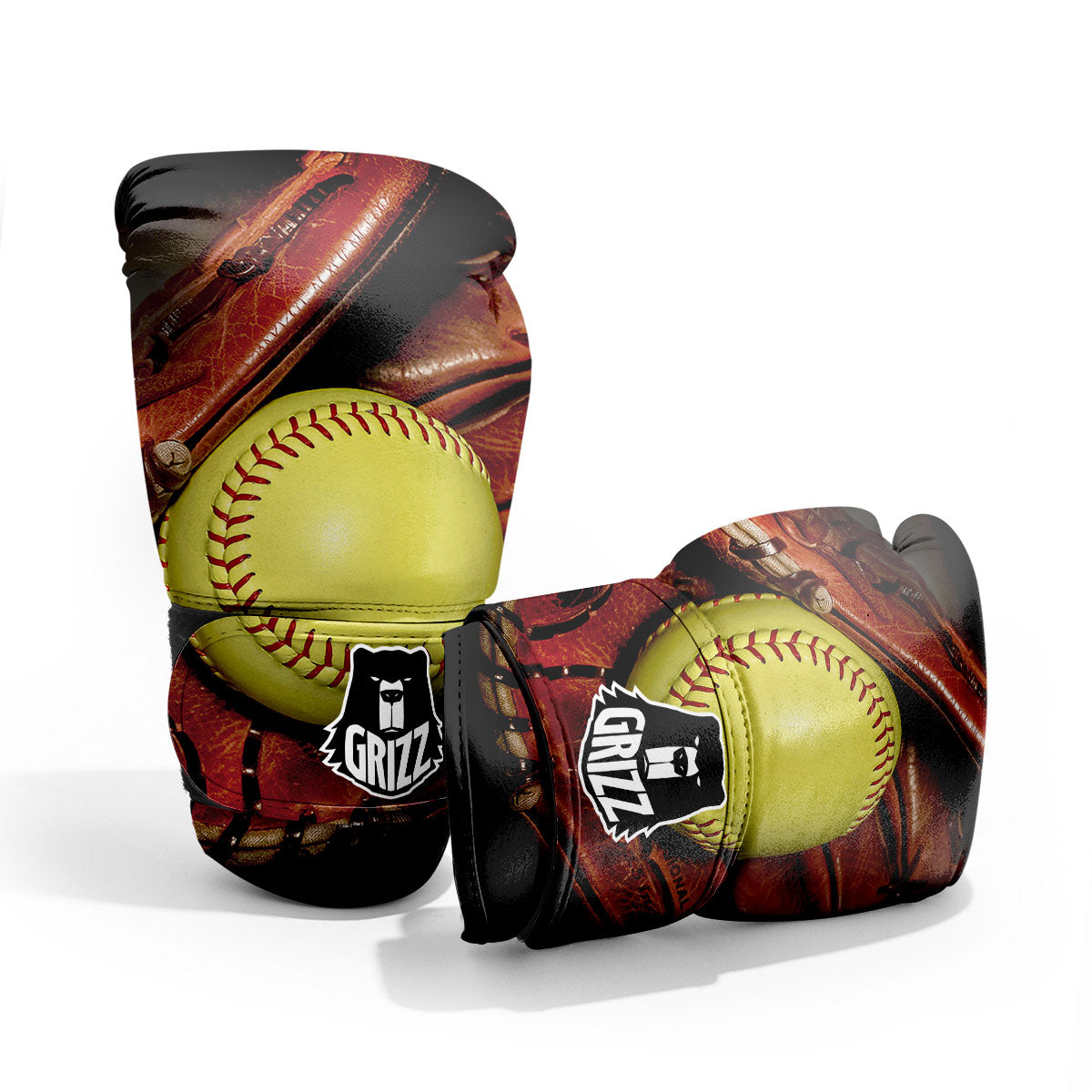 Softball Yellow Print Pro Boxing Glove
