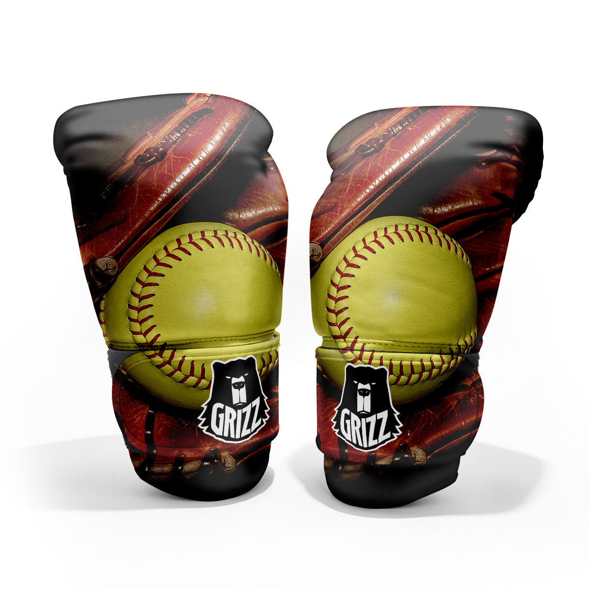Softball Yellow Print Pro Boxing Glove