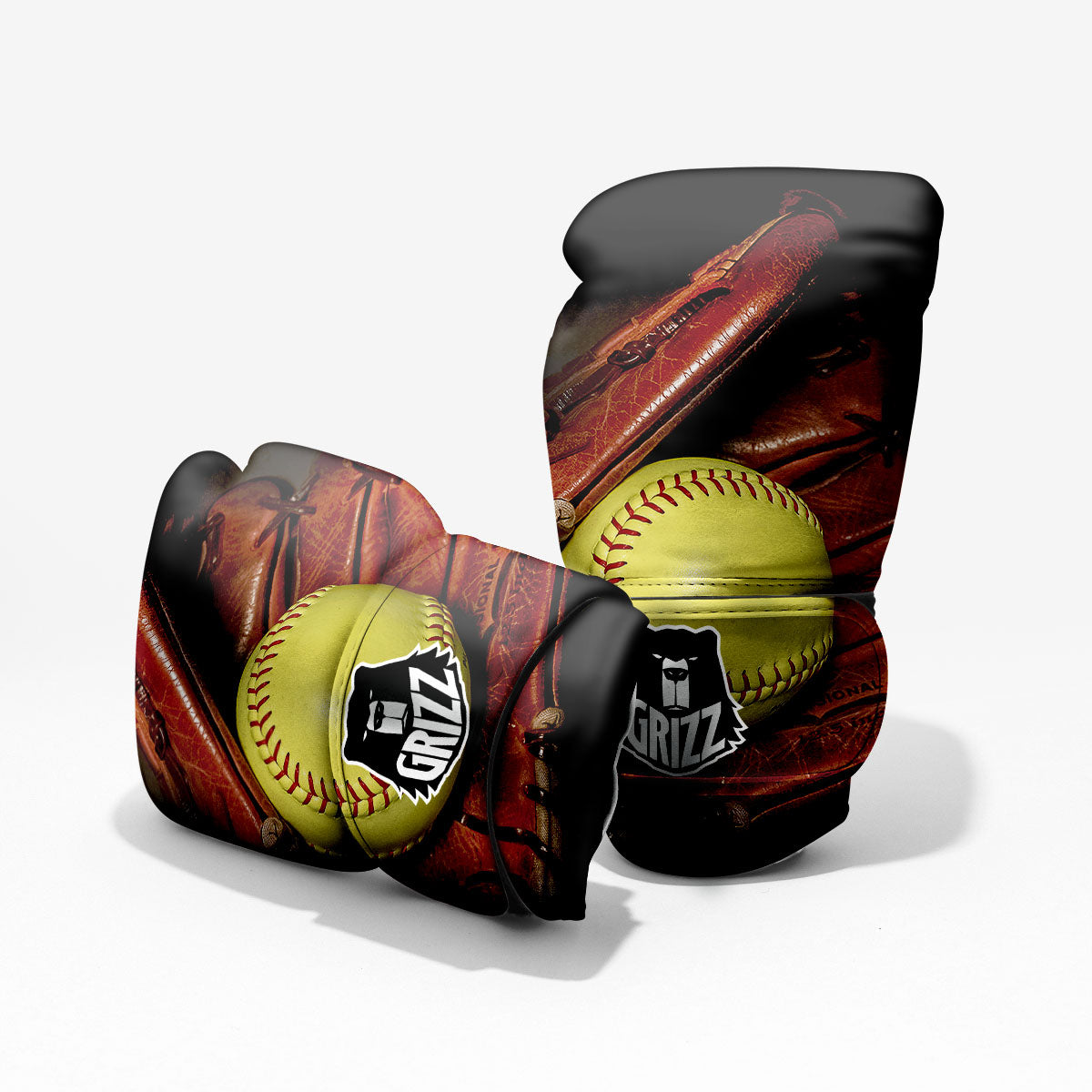 Softball Yellow Print Pro Boxing Glove