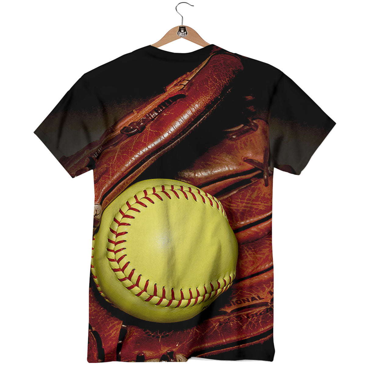 Softball Yellow Print T-Shirt-grizzshop