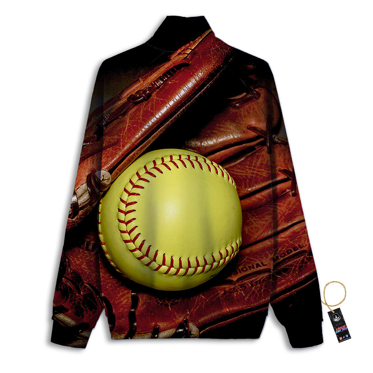 Softball Yellow Print Track Jacket-grizzshop
