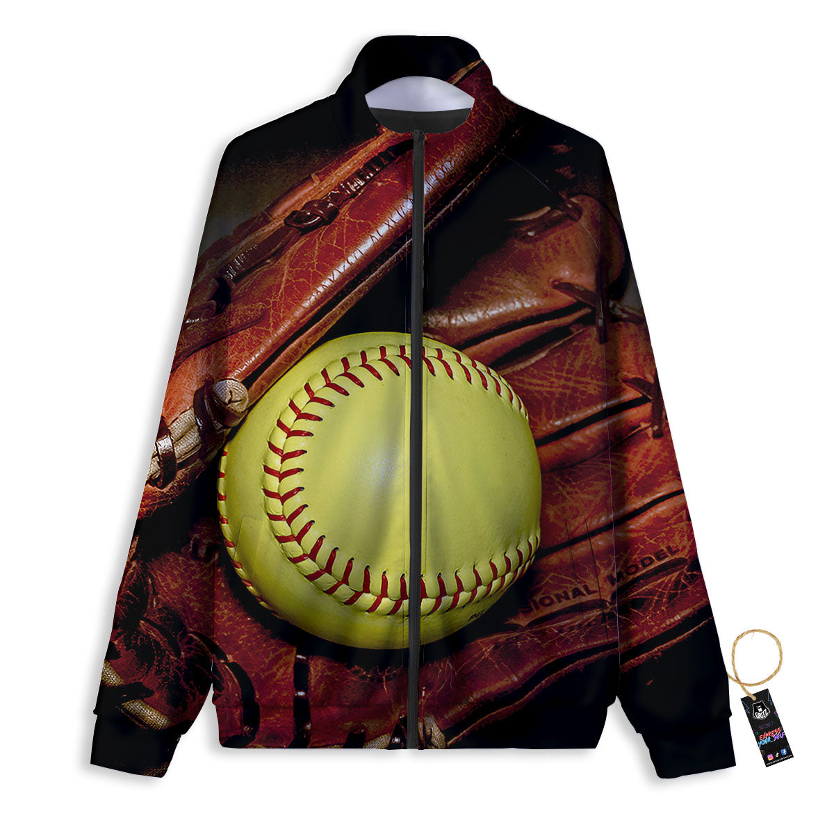 Softball Yellow Print Track Jacket-grizzshop