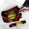 Softball Yellow Print Umbrella-grizzshop