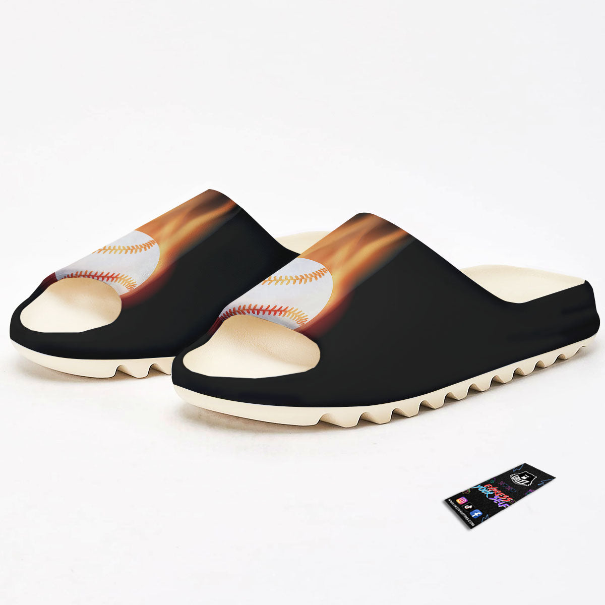Softball Fireball Print Sandals-grizzshop