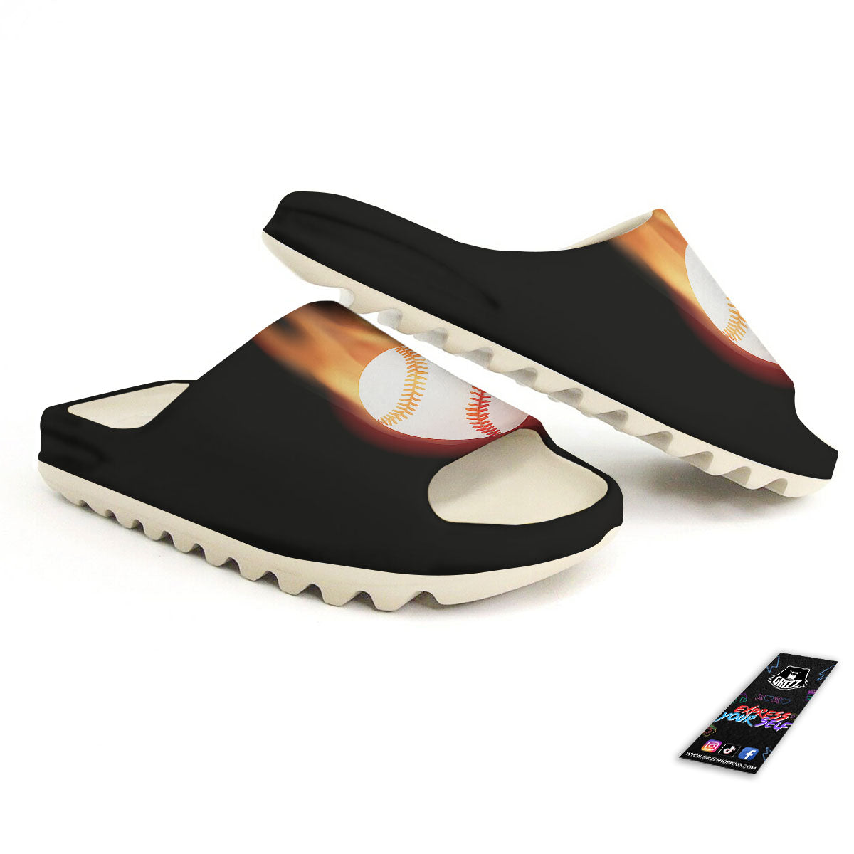 Softball Fireball Print Sandals-grizzshop