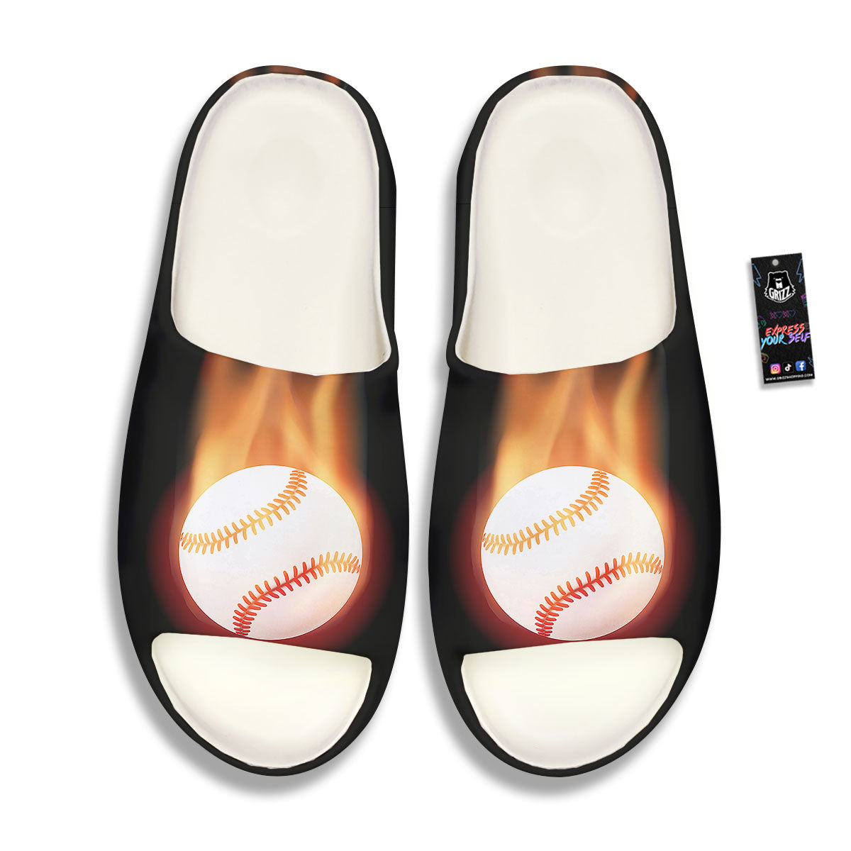 Softball Fireball Print Sandals-grizzshop