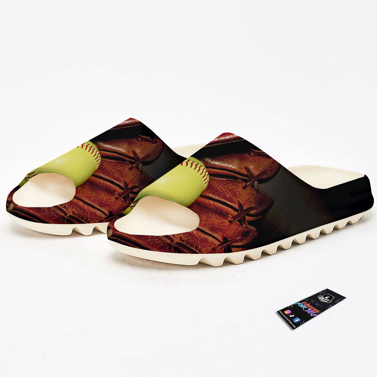 Softball Yellow Print Sandals-grizzshop