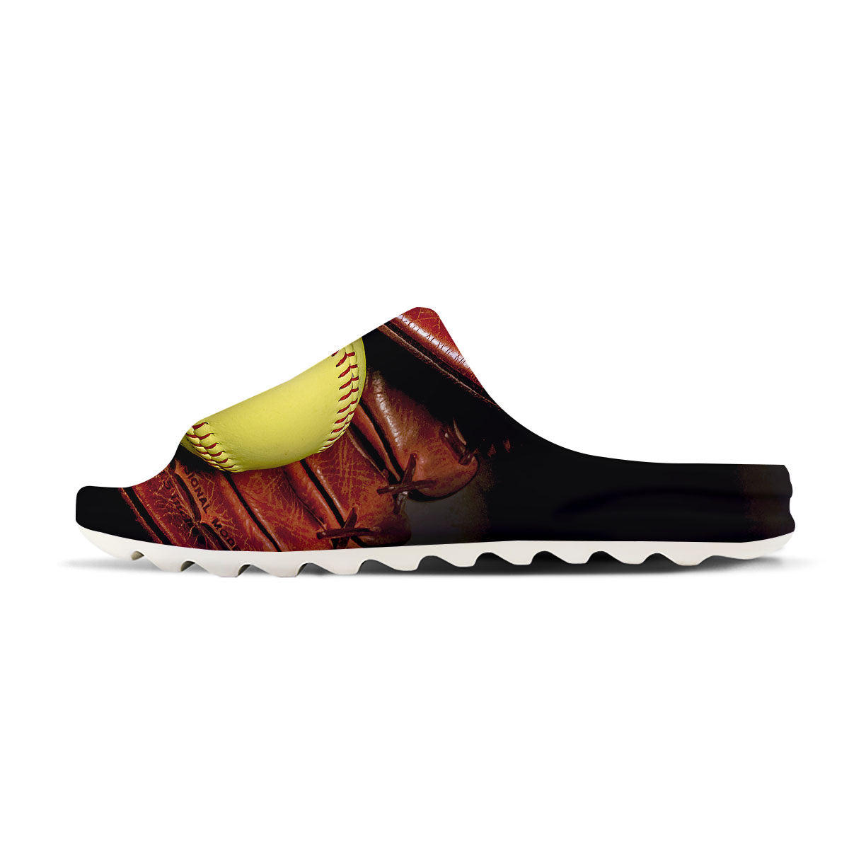 Softball Yellow Print Sandals-grizzshop