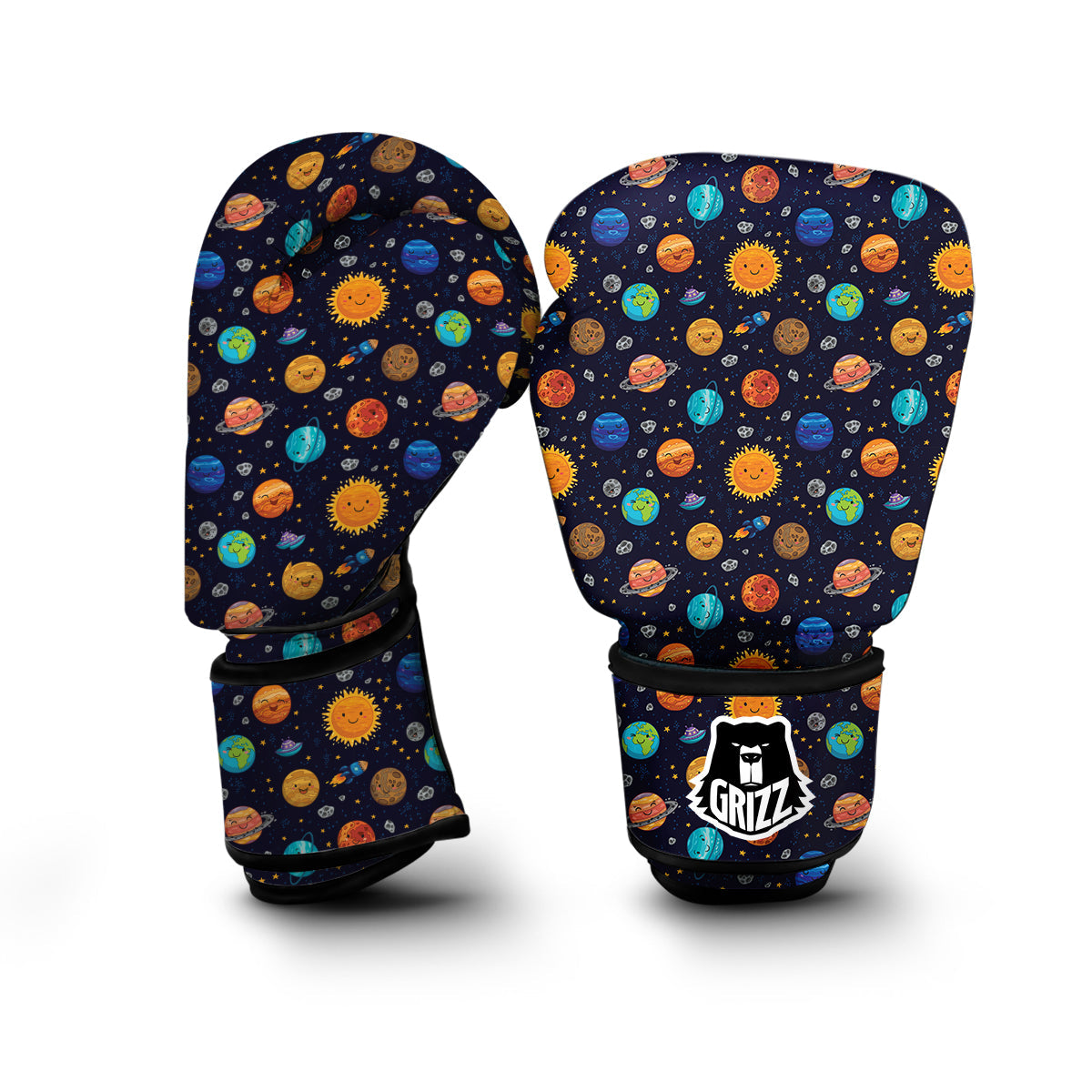 Solar System And Cute Planet Print Pattern Boxing Gloves-grizzshop