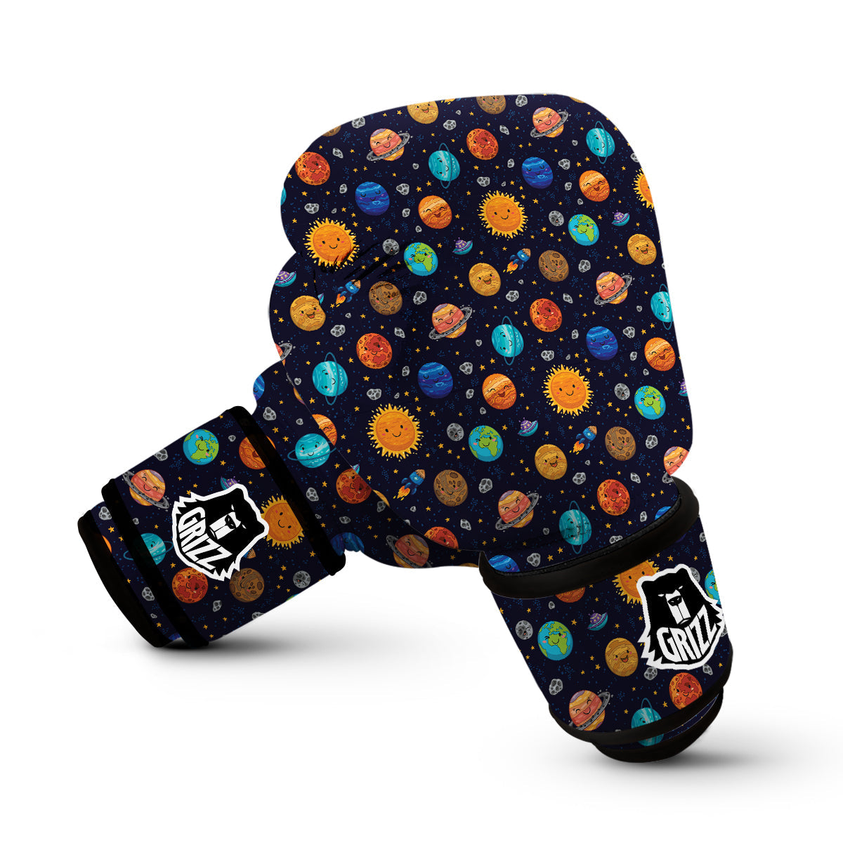 Solar System And Cute Planet Print Pattern Boxing Gloves-grizzshop