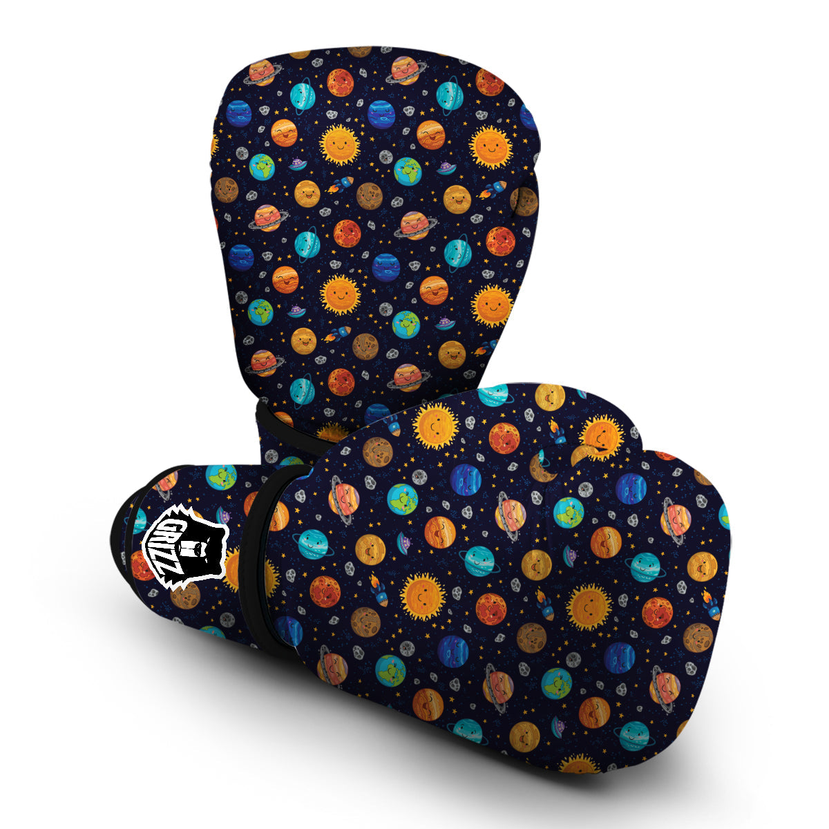 Solar System And Cute Planet Print Pattern Boxing Gloves-grizzshop