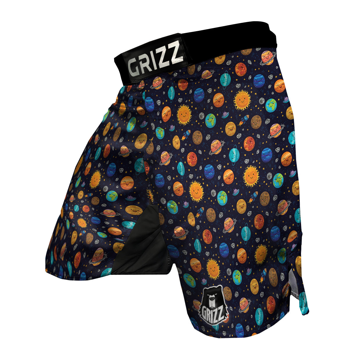 Solar System And Cute Planet Print Pattern MMA Shorts-grizzshop
